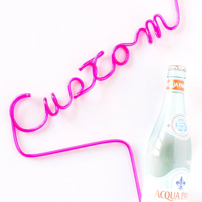Custom Bride and Groom Name Straws