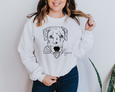 Custom Hand-Drawn Pet Portrait Unisex Sweatshirt