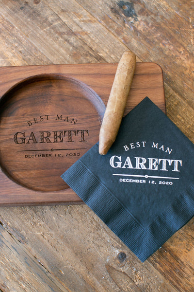 Engraved Double Cigar Ashtray