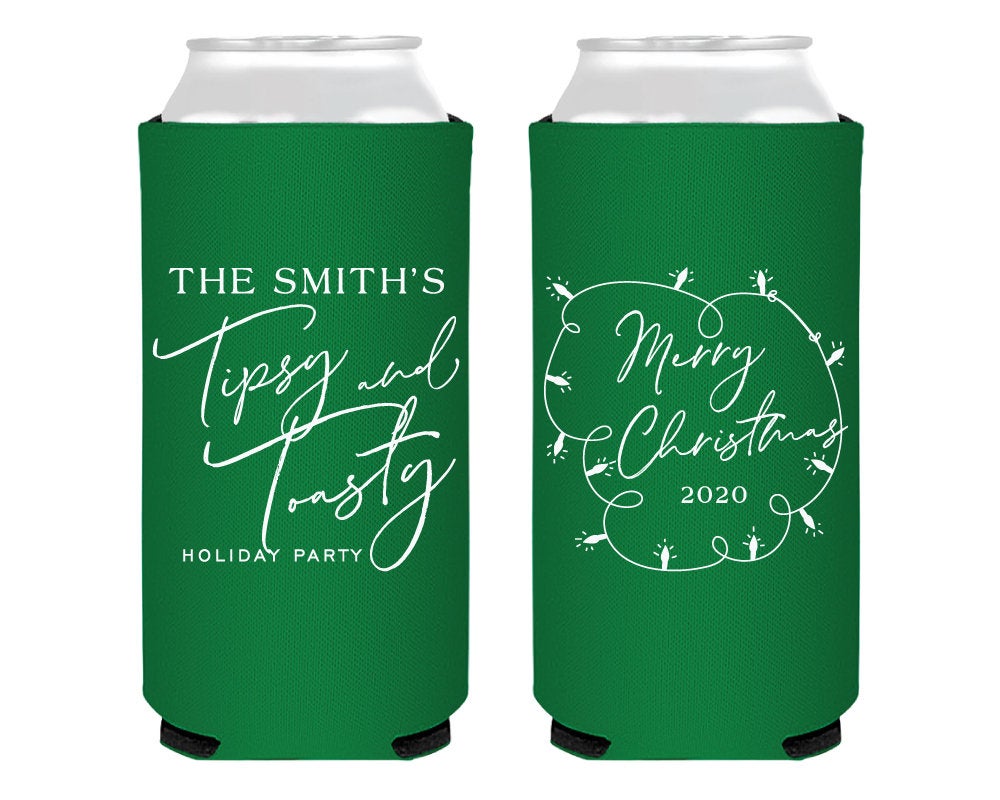 Custom Holiday Foam Slim Can Cooler
