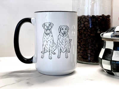 Personalized Pet Portrait 15oz Coffee Mug