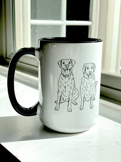 Personalized Pet Portrait 15oz Coffee Mug