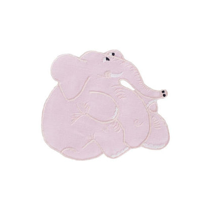 Elephant Embroidered Cocktail Napkins, 100% Linen