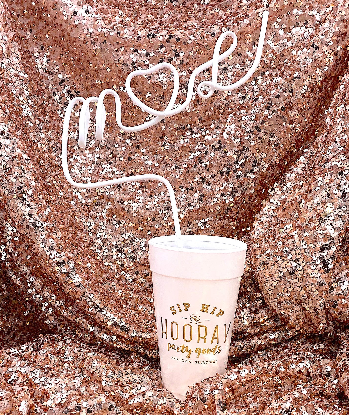Custom Heart Initial Straws