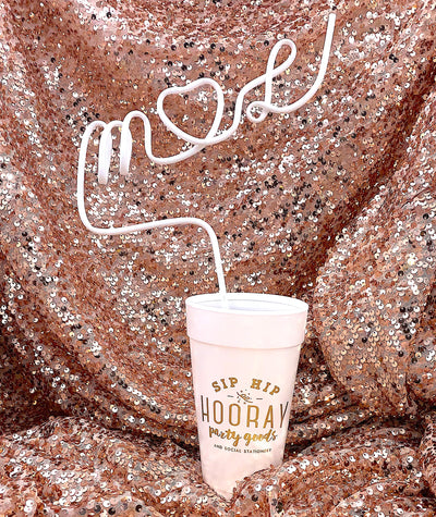 Custom Heart Initial Straws