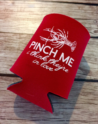 Pinch Me I Think They Are In Love Crawfish Wedding Can Coolers Coastal Reception Crawdads 1686