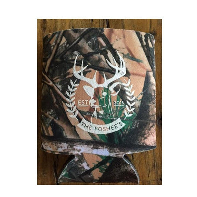 The Hunt is Over Camo Wedding Can Coolers