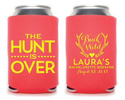 The Hunt is Over Rustic Wedding Can Coolers #1017