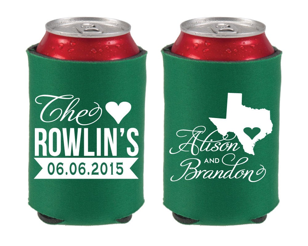 Custom State Heart Can Coolers