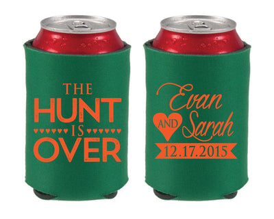 The Hunt is Over Wedding Can Cooler Design