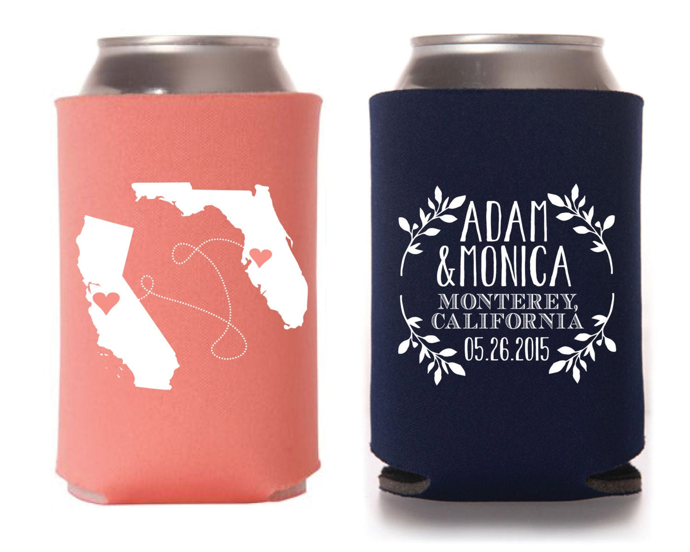 State Travel Wedding Destination Can Coolers #1104