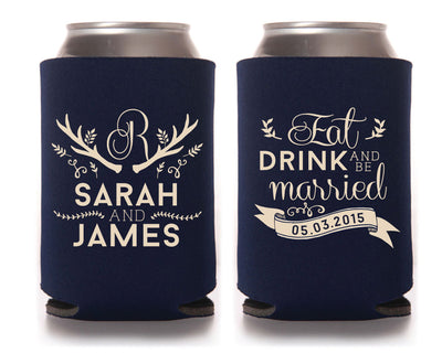 Eat Drink and Be Married Wedding Can Coolers #1028
