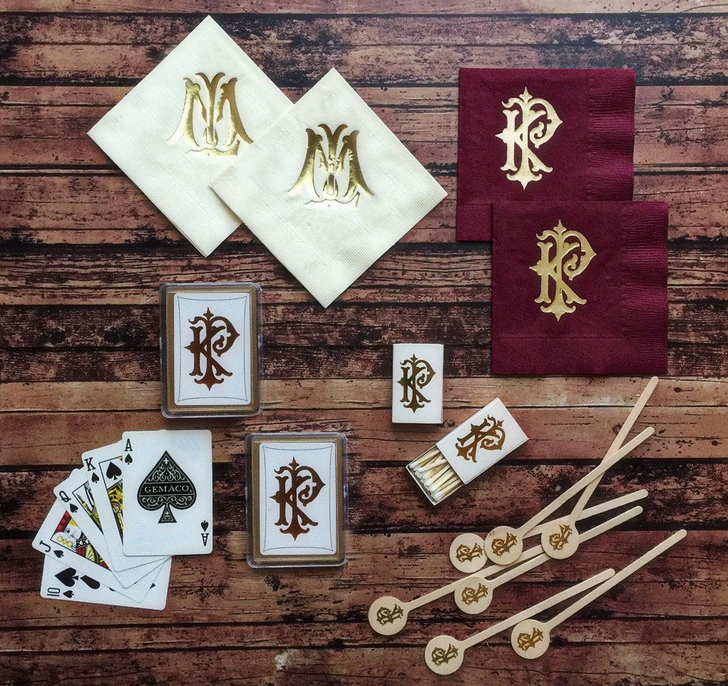 Personalized Monogram Beverage Napkin
