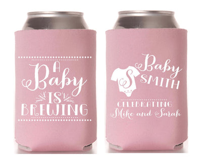 A Baby is Brewing Baby Shower Can Coolers #1342