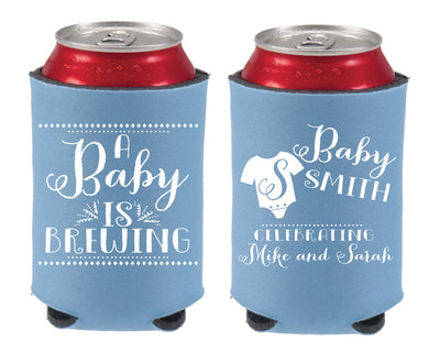 A Baby is Brewing Baby Shower Can Coolers #1342
