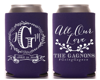 All Our Love Wedding Anniversary Can Cooler Design #1102