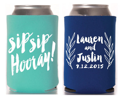 Sip Sip Hooray Personalized Can Cooler Design #1095