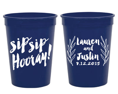 Sip Sip Hooray Wedding Stadium Cup Design #1095