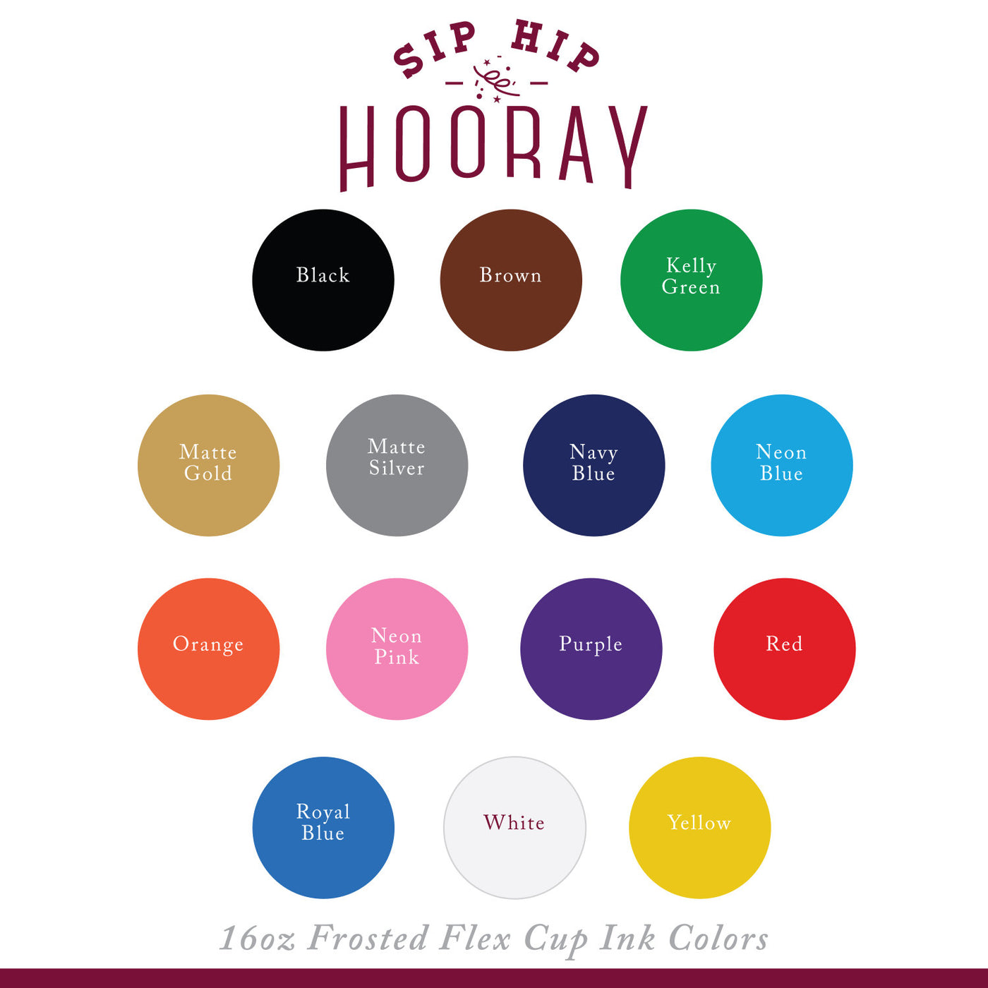 Sip Sip Hooray Wedding Frosted Cups Design #1096