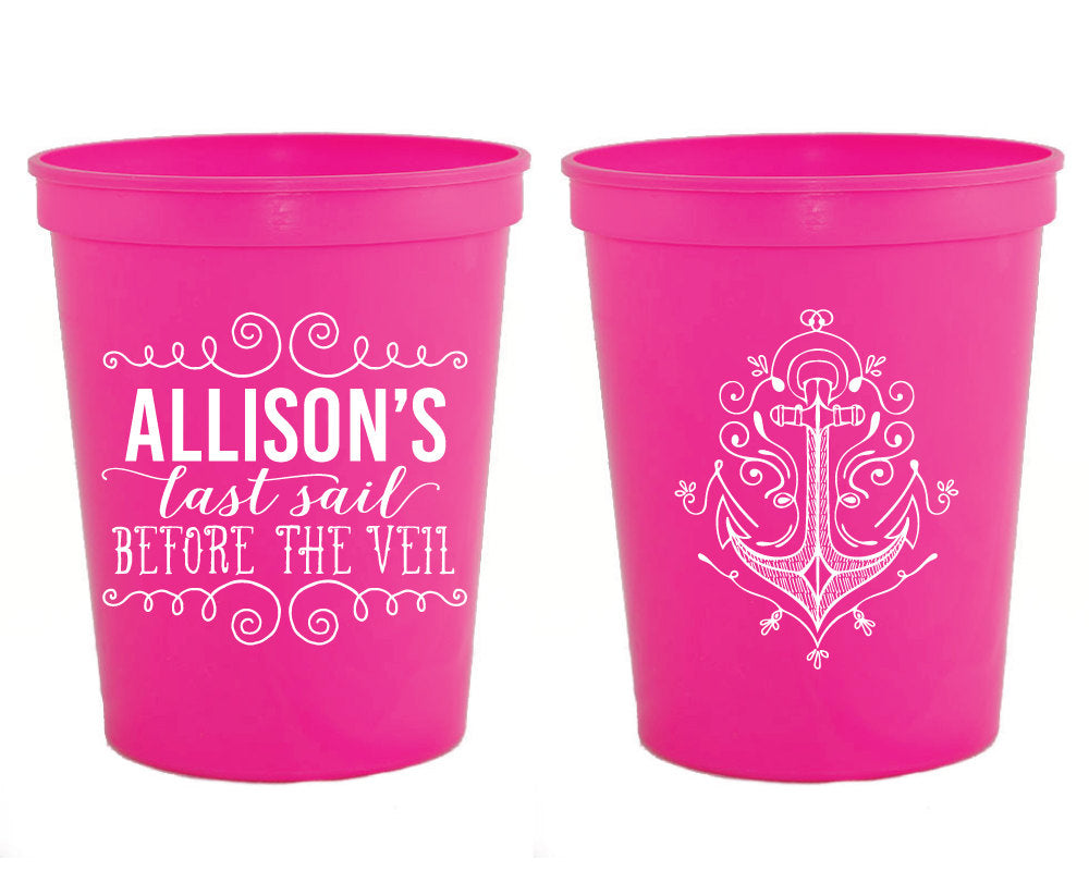 Bachelorette Stadium Cups Last Sail Before the Veil, #1005