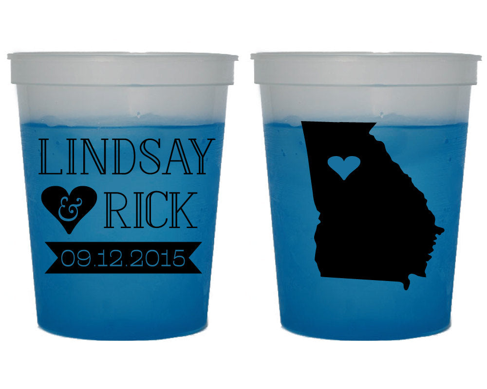 State Wedding Color Changing Cups #1154