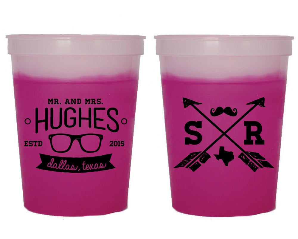 Hipster Wedding Color Changing Cups