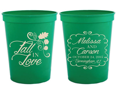 Fall in Love Wedding Stadium Cups  #1030