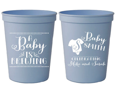 A Baby is Brewing Baby Shower Stadium Cups #1342