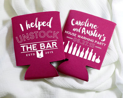 Stock The Bar Wedding Favor Can Coolers #1115