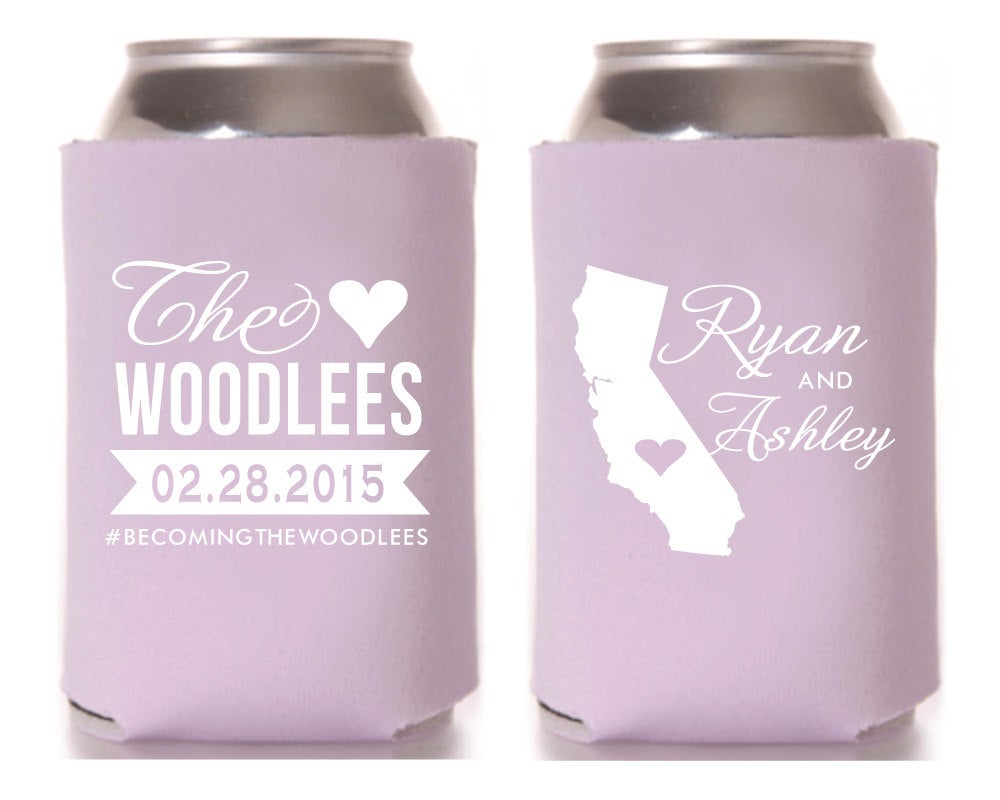 State Pride Wedding Favor Can Coolers Design #1102