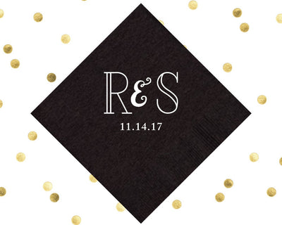 Custom Monogram Cocktail Napkin Design #1162
