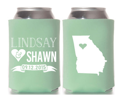State Location Wedding Can Coolers