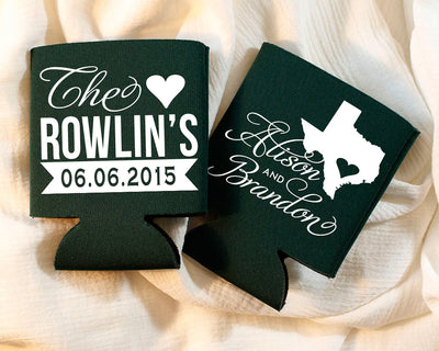 Custom State Heart Can Coolers