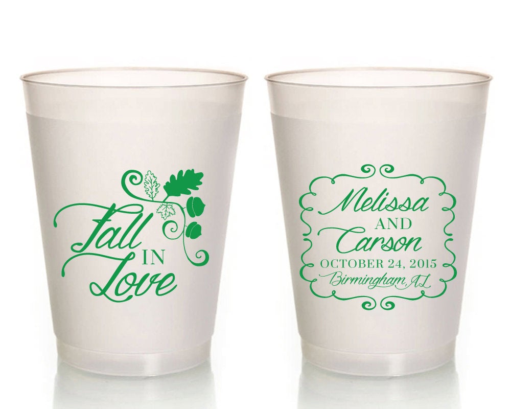 Fall in Love Wedding Frosted Cups #1030