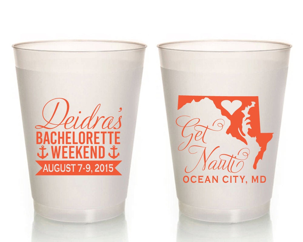 Get Nauti Bachelorette Party Frosted Cups, #1037