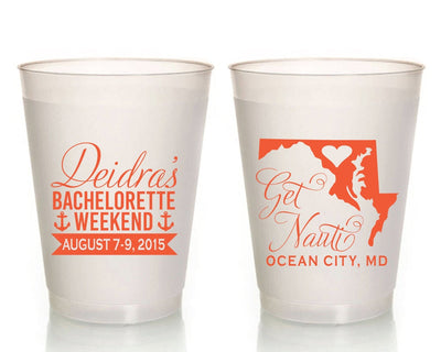 Get Nauti Bachelorette Party Frosted Cups, #1037