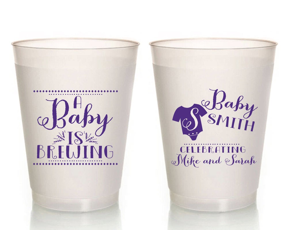 A Baby is Brewing Custom 16oz Frosted Cups Design #1342