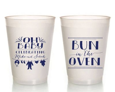 Bun in the Oven Baby Shower Frosted Cups #1018