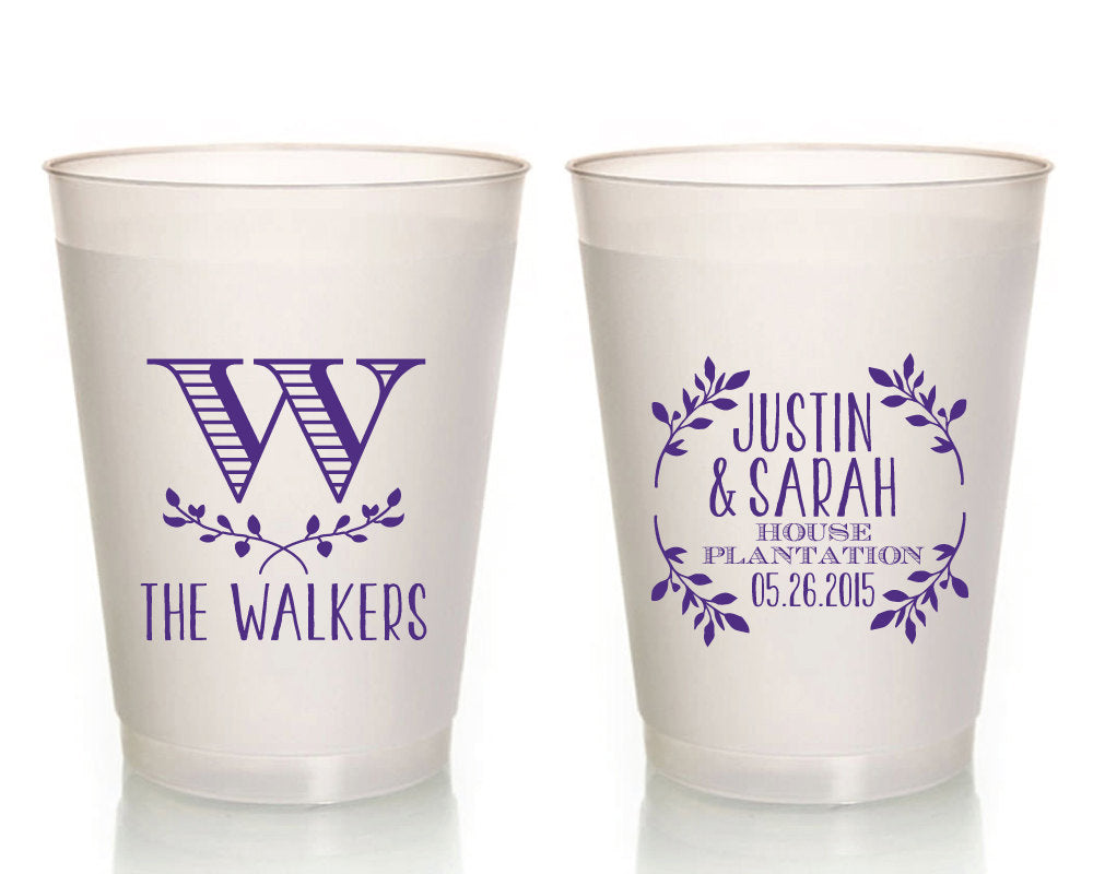 Monogrammed Floral Frosted Cup #1055