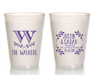 Monogrammed Floral Frosted Cup #1055