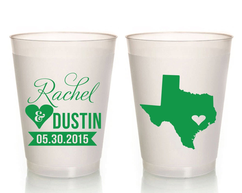 State Destination Wedding Frosted Cups #1101
