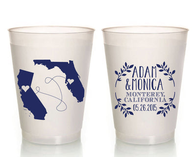 State to State Wedding Frosted Cups #1104