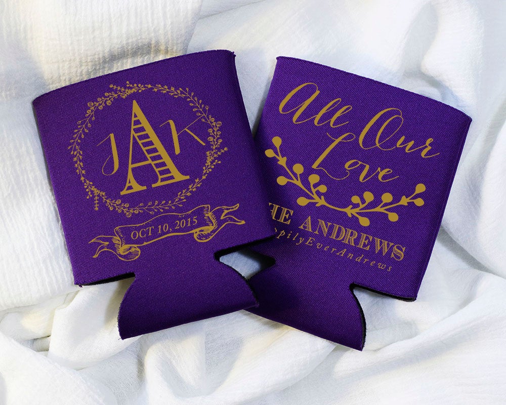 All Our Love Wedding Anniversary Can Cooler Design #1102
