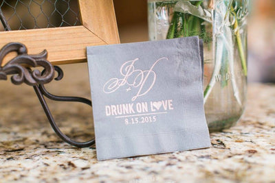 Drunk on Love Beverage Napkins