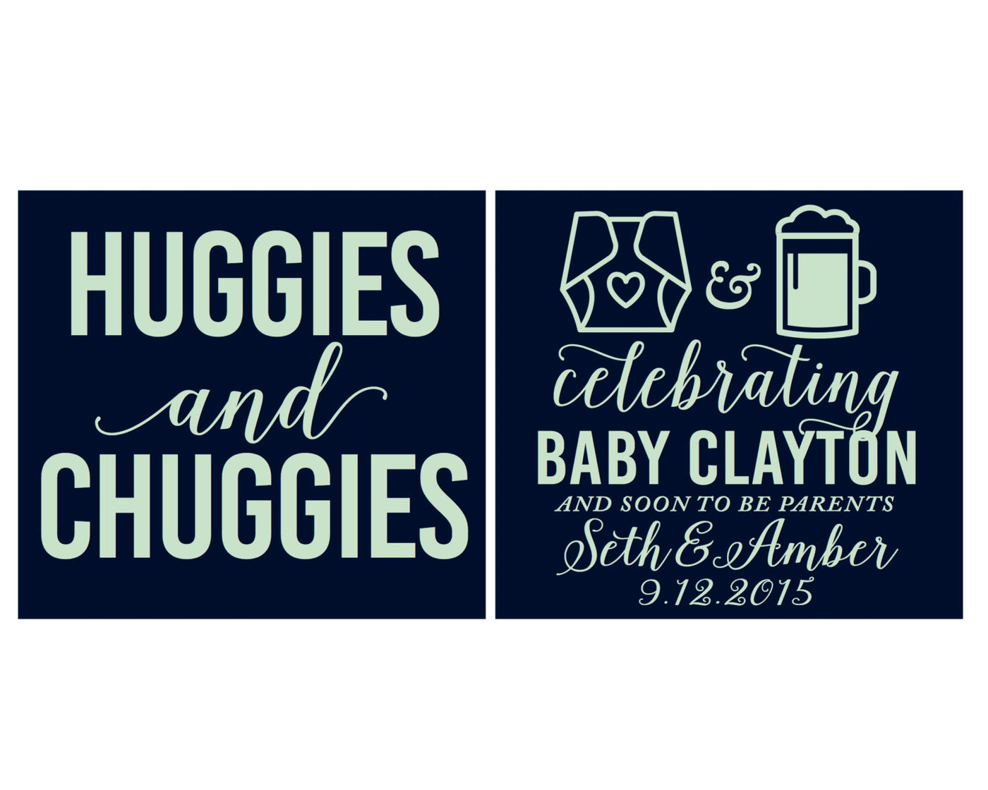 Gender Reveal Baby Shower Can Coolers #1195
