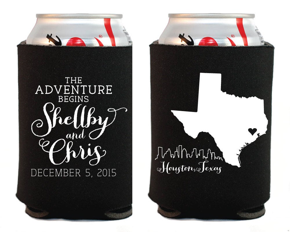 Choose Your Own State Custom Wedding Can Cooler Design #1227