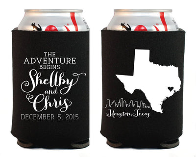 Choose Your Own State Custom Wedding Can Cooler Design #1227