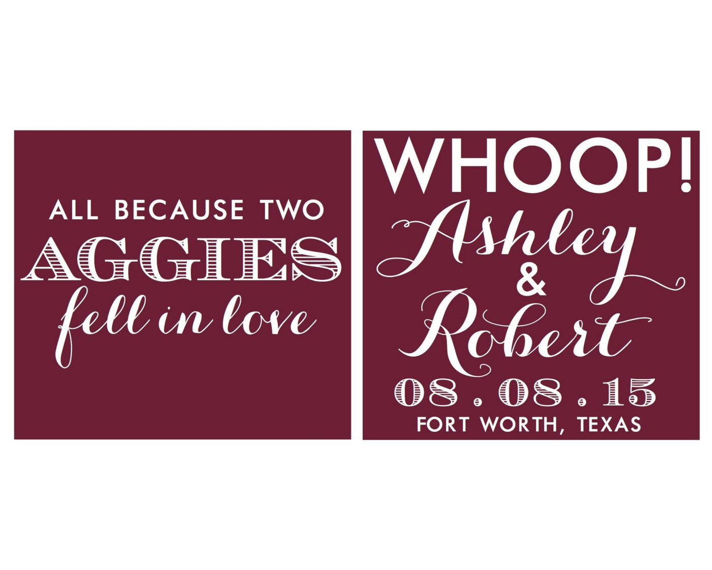 Neoprene All Because Two Aggies Fell in Love Can Coolers #1232