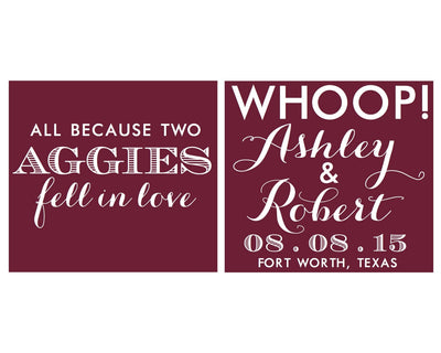 Neoprene All Because Two Aggies Fell in Love Can Coolers #1232