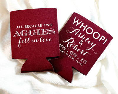 Neoprene All Because Two Aggies Fell in Love Can Coolers #1232
